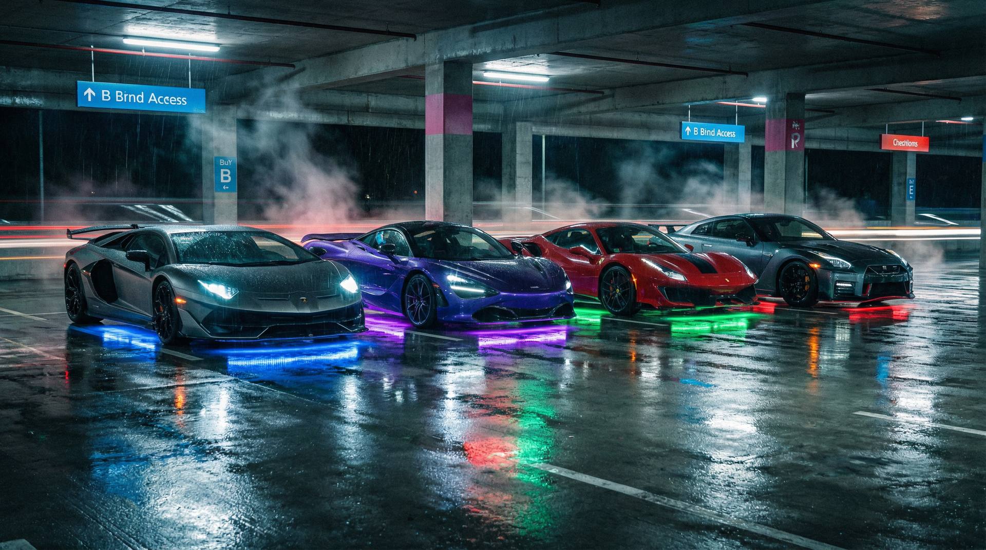 动漫跑车视频-超跑夜间聚会视频